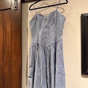Panhandle Slim Midi chambray silver dress